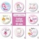 Badge thème fille : baptême ou anniversaire - 50 mm - Choix de l'image