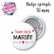 Badge Team de la mariée, badge Team du marié - 50 mm