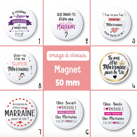 Magnet demande marraine - 50 mm - Choix de l'image