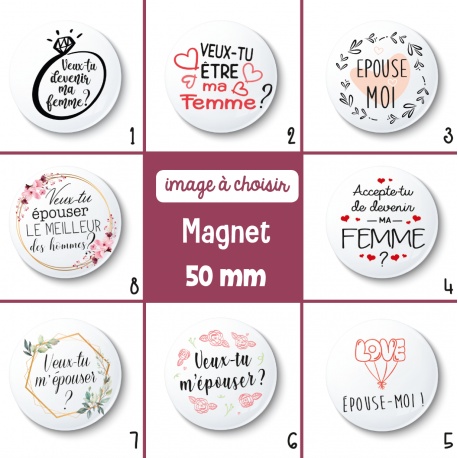 Magnet demande en mariage - 50 mm - Choix de l'image