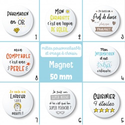 Magnet métier masculin personnalisable - 50 mm - Choix de l'image