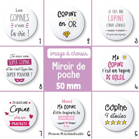 Miroir de poche copine - 50 mm - Choix de l'image