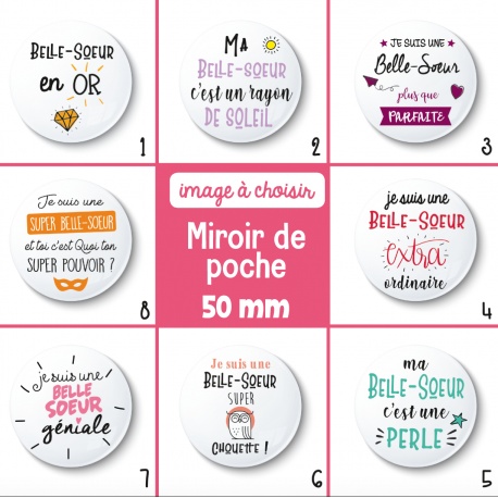 Miroir de poche belle-soeur - 50 mm - Choix de l'image