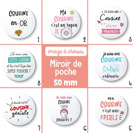 Miroir de poche cousine - 50 mm - Choix de l'image