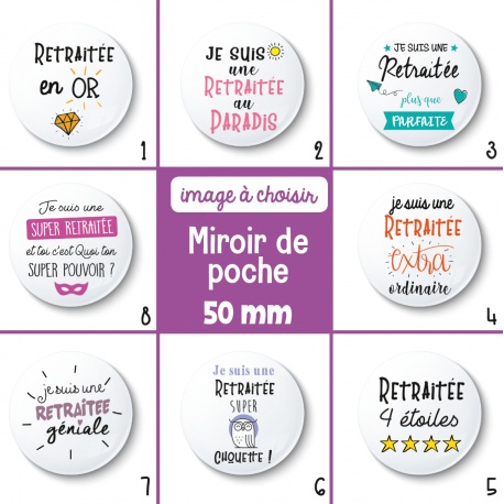 Miroir de poche retraitée - 50 mm - Choix de l'image