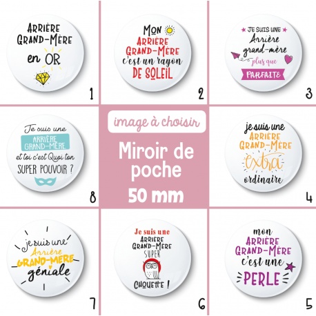 Miroir de poche arrière grand-mère - 50 mm - Choix de l'image
