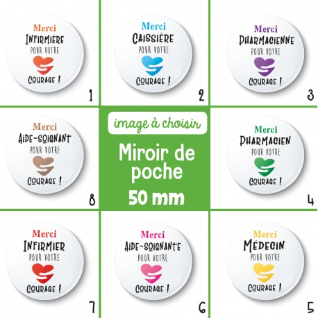 Miroir de poche : métier personnalisable - 50 mm - Choix de l'image