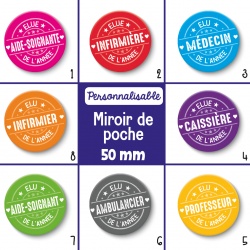 Miroir de poche : métier personnalisable - 50 mm - Choix de l'image