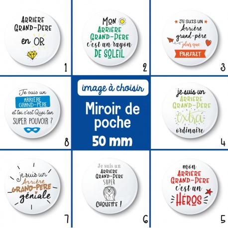 Miroir de poche arrière grand-père - 50 mm - Choix de l'image