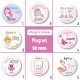 Magnet thème fille : baptême ou anniversaire - 50 mm - Choix de l'image