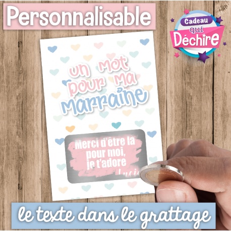 Ticket carte à gratter " Un petit mot pour ma Marraine "