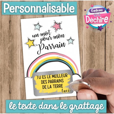 Ticket carte à gratter " Un petit mot pour mon Parrain "