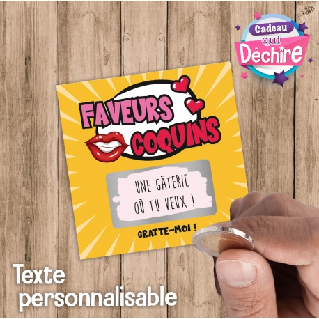 Ticket carte à gratter " coquins"