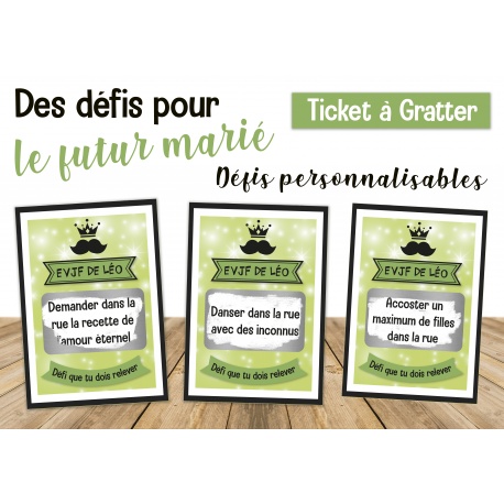 3 cartes à gratter : défis futur marié