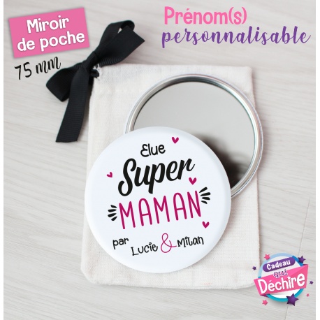 Miroir de poche "Elue Super Maman"
