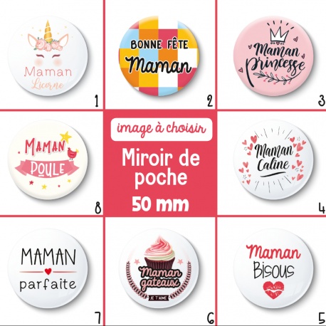 Miroir de poche maman - 50 mm - Choix de l'image