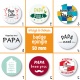 Badge épingle papa - 50 mm - Choix de l'image