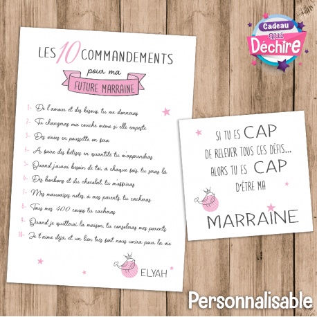 Les 10 commandements Marraine