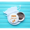 Badge épingle  " papa j'arrive ! "