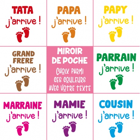 Miroir de poche " bébé arrive ! "