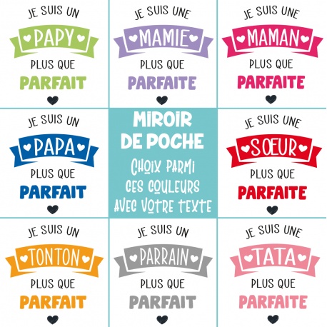 Miroir de poche " Famille plus que parfaite "