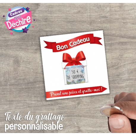 Bon cadeau en carte à gratter