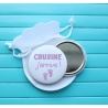 Miroir de poche " Cousine j'arrive ! "