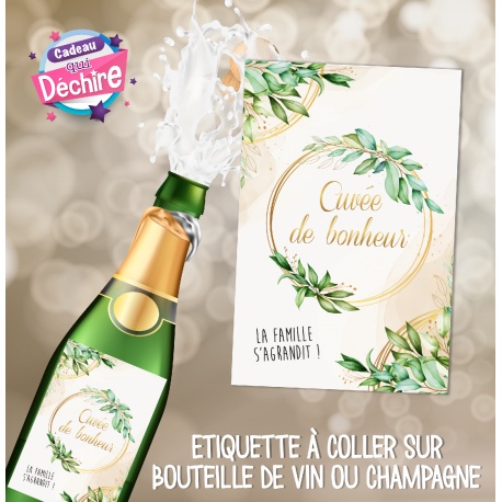 Etiquette autocollante " La famille s'agrandit "