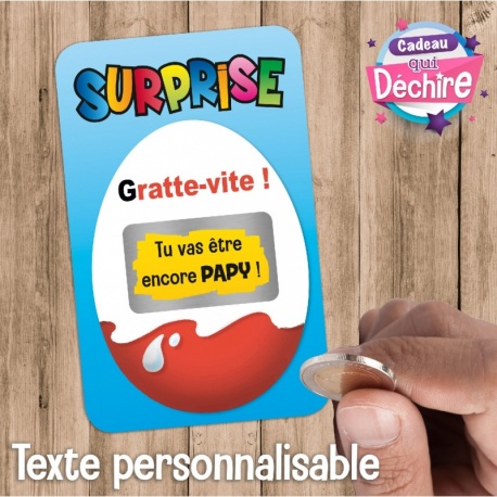 Ticket carte à gratter pour : grossesse, témoin mariage, marraine, parrain, etc...