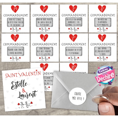 10 commandements à gratter Saint Valentin