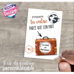 carte à gratter : annonce lieu de vacances !