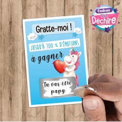 Ticket carte à gratter "tu vas être papy"