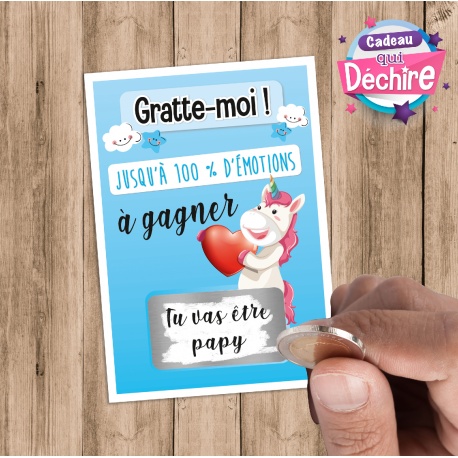 Ticket carte à gratter "tu vas être papy"