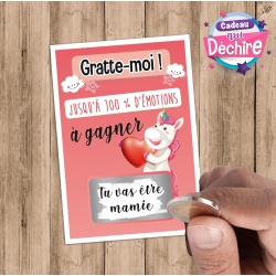 Ticket carte à gratter : tu vas être mamie !
