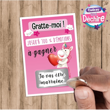 Ticket carte à gratter : tu vas être marraine !