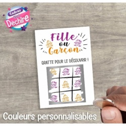Ticket carte à gratter : fille ou garçon (plusieurs coloris)