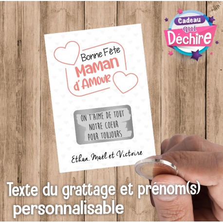 Ticket carte à gratter " Maman d'amour "