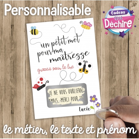 Ticket carte à gratter remerciement