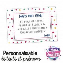 Carte remerciement AESH