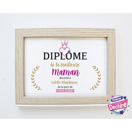 Diplôme Maman - Choix du format