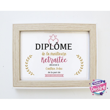 Diplôme retraitée - Choix du format