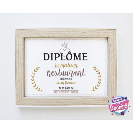 Diplôme restaurant  - Choix du format