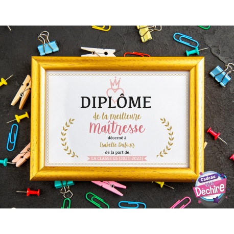 Diplôme maîtresse  - Choix du format