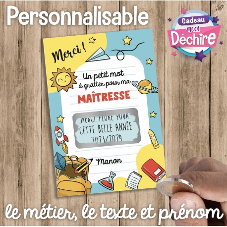 Ticket carte à gratter remerciement