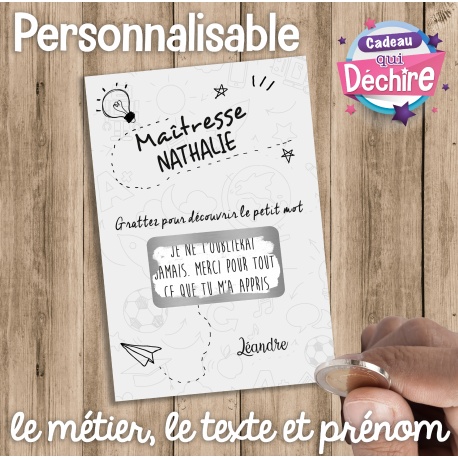 Ticket carte à gratter remerciement