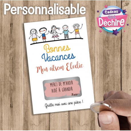 Carte à gratter remerciement Atsem