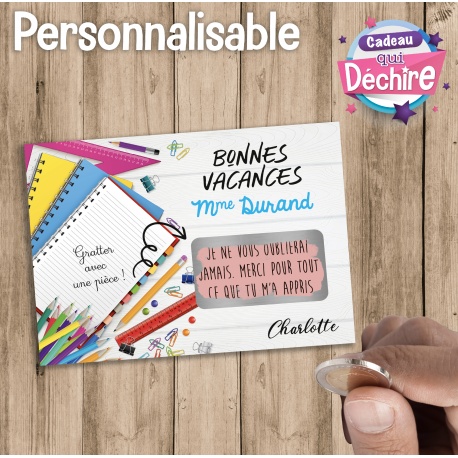 Ticket carte à gratter remerciement