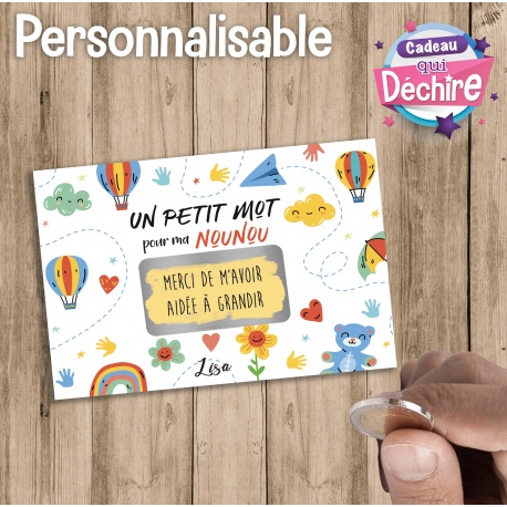 Ticket carte à gratter remerciement
