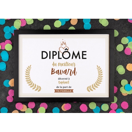 Affiche diplôme bavard - Choix du format - Vendu sans le cadre