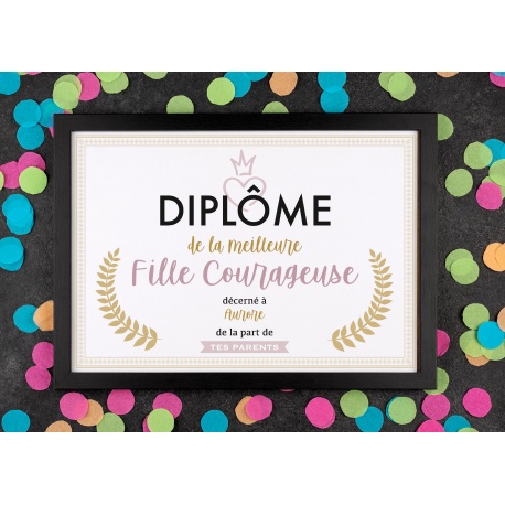 Affiche diplôme courageuse - Choix du format - Vendu sans le cadre